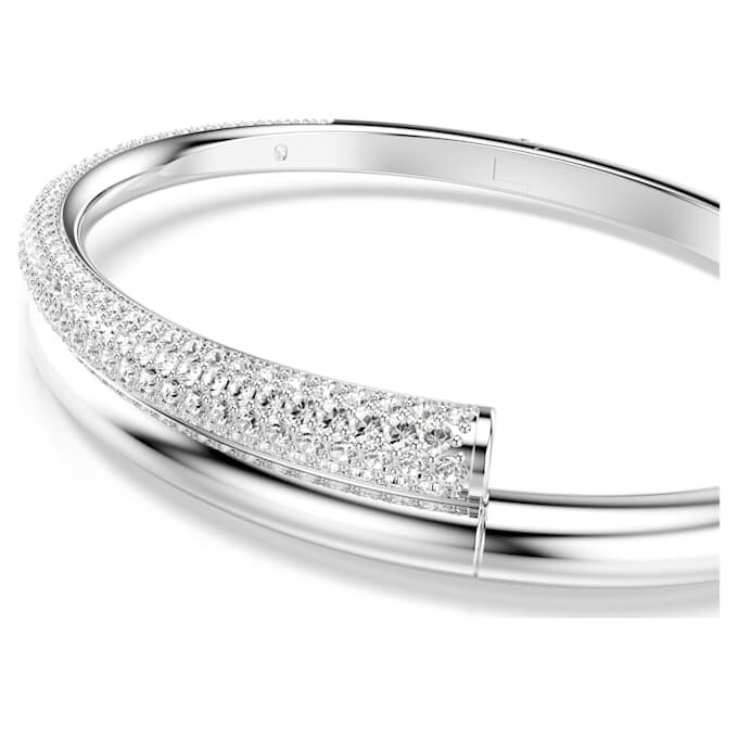 Bracelet rigide Dextera à fermeture magnétique, blanc, plaqué rhodium Bracelet rigide Dextera à fermeture magnétique, blanc, plaqué rhodium