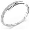 Bracelet rigide Dextera à fermeture magnétique, blanc, plaqué rhodium Bracelet rigide Dextera à fermeture magnétique, blanc, plaqué rhodium