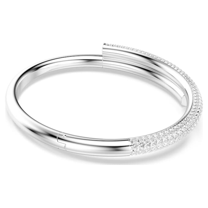 Bracelet rigide Dextera à fermeture magnétique, blanc, plaqué rhodium Bracelet rigide Dextera à fermeture magnétique, blanc, plaqué rhodium