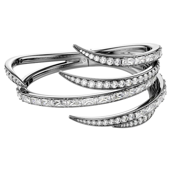 Bracelet rigide « Feather » de la collection « The Vienna Collection », blanc, plaqué ruthénium Bracelet rigide « Feather » de la collection « The Vienna Collection », blanc, plaqué ruthénium