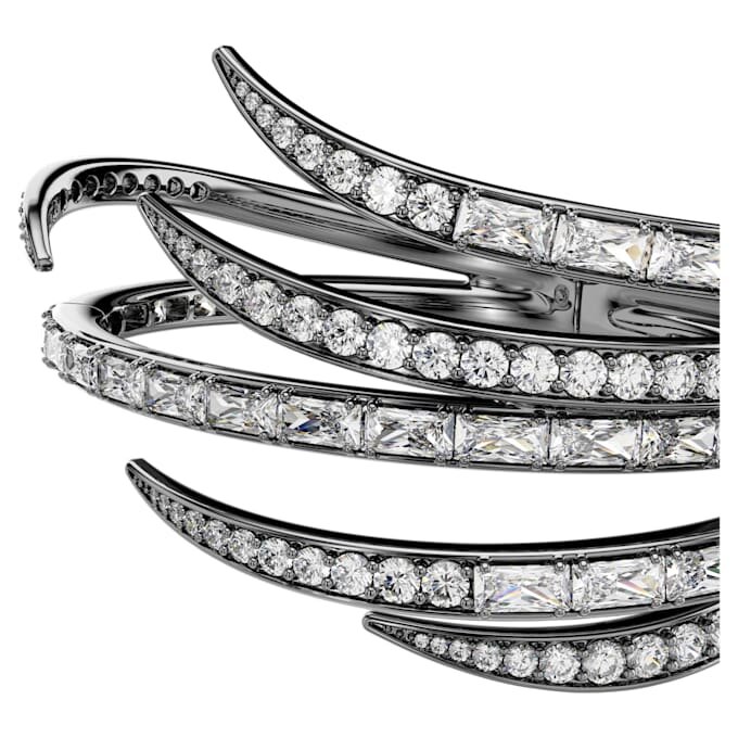 Bracelet rigide « Feather » de la collection « The Vienna Collection », blanc, plaqué ruthénium Bracelet rigide « Feather » de la collection « The Vienna Collection », blanc, plaqué ruthénium