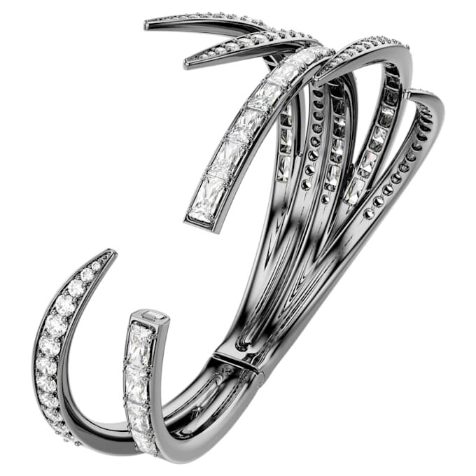 Bracelet rigide « Feather » de la collection « The Vienna Collection », blanc, plaqué ruthénium Bracelet rigide « Feather » de la collection « The Vienna Collection », blanc, plaqué ruthénium