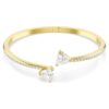 Bracelet rigide Mesmera « Cœur », blanc, plaqué or