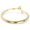 Bracelet rigide Mesmera « Cœur », blanc, plaqué or