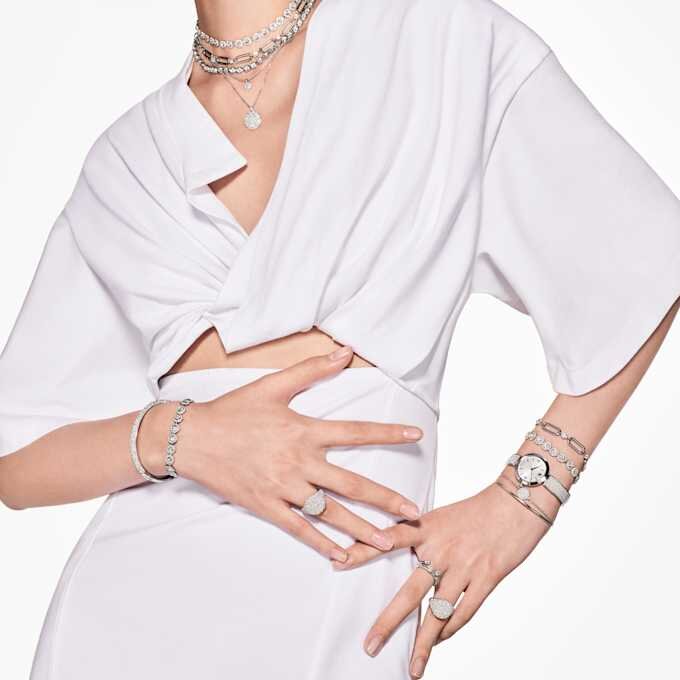Bracelet rigide Sublima blanc, plaqué rhodium Bracelet rigide Sublima blanc, plaqué rhodium