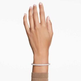 Bracelet rigide Sublima Snow Pavé, blanc, plaqué or rose