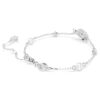 Bracelet Serpent avec perle en cristal, tailles variées, Année du Serpent, blanc, plaqué rhodium Bracelet Serpent avec perle en cristal, tailles variées, Année du Serpent, blanc, plaqué rhodium