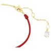 Bracelet « Serpent » avec perles de cristal, tailles variées, Année du Serpent, rouge, plaqué or Bracelet « Serpent » avec perles de cristal, tailles variées, Année du Serpent, rouge, plaqué or