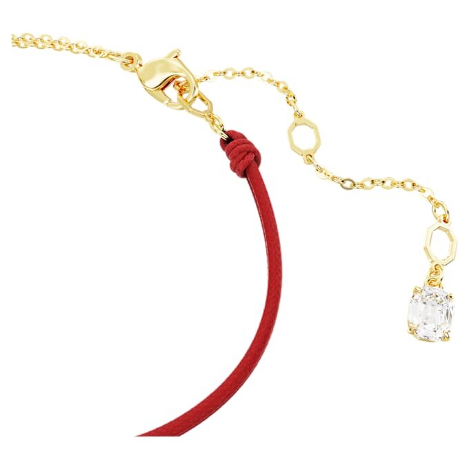 Bracelet « Serpent » avec perles de cristal, tailles variées, Année du Serpent, rouge, plaqué or Bracelet « Serpent » avec perles de cristal, tailles variées, Année du Serpent, rouge, plaqué or