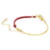 Bracelet « Serpent » avec perles de cristal, tailles variées, Année du Serpent, rouge, plaqué or Bracelet « Serpent » avec perles de cristal, tailles variées, Année du Serpent, rouge, plaqué or