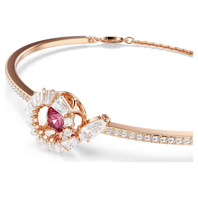 Bracelet serpent à tailles variées, Année du Serpent, rouge, plaqué or rose Bracelet serpent à tailles variées, Année du Serpent, rouge, plaqué or rose