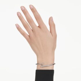 Bracelet Sublima blanc, plaqué ruthénium