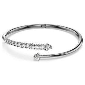 Bracelet Sublima blanc, plaqué ruthénium