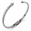 Bracelet Sublima blanc, plaqué ruthénium