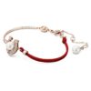 Bracelet Symbolica avec perle en cristal, pavé, fer à cheval, blanc, plaqué or rose Bracelet Symbolica avec perle en cristal, pavé, fer à cheval, blanc, plaqué or rose