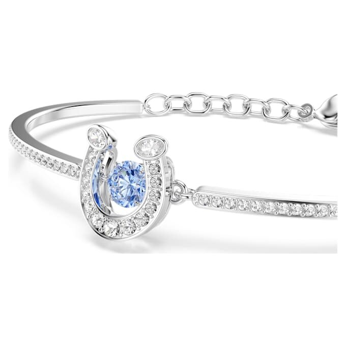 Bracelet Symbolica à coupe ronde, pavé, fer à cheval, bleu, plaqué rhodium Bracelet Symbolica à coupe ronde, pavé, fer à cheval, bleu, plaqué rhodium