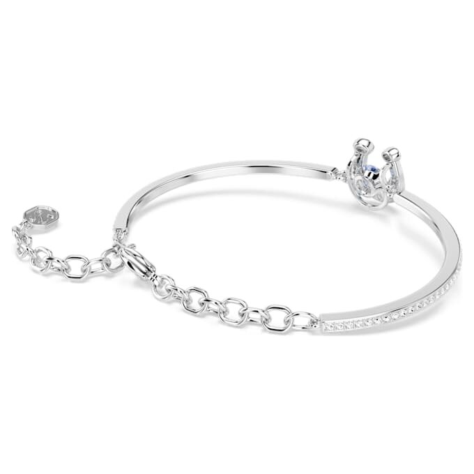 Bracelet Symbolica à coupe ronde, pavé, fer à cheval, bleu, plaqué rhodium Bracelet Symbolica à coupe ronde, pavé, fer à cheval, bleu, plaqué rhodium