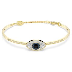 Bracelet Symbolica « Œil maléfique », bleu, plaqué or