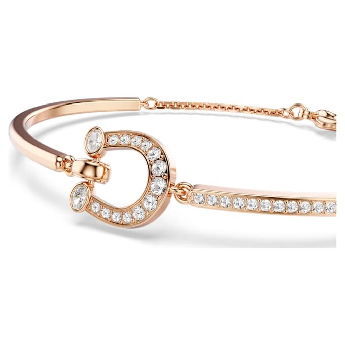 Bracelet Symbolica Pavé, fer à cheval, blanc, plaqué or rose Bracelet Symbolica Pavé, fer à cheval, blanc, plaqué or rose