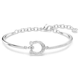Bracelet Symbolica Pavé, fer à cheval, blanc, plaqué rhodium