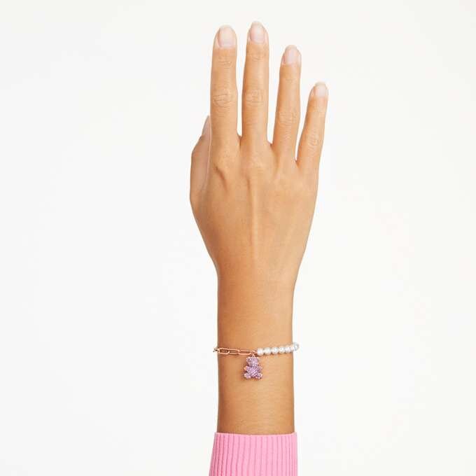 Bracelet Teddy Crystal Pearl, ours, rose, plaqué or rose Bracelet Teddy Crystal Pearl, ours, rose, plaqué or rose