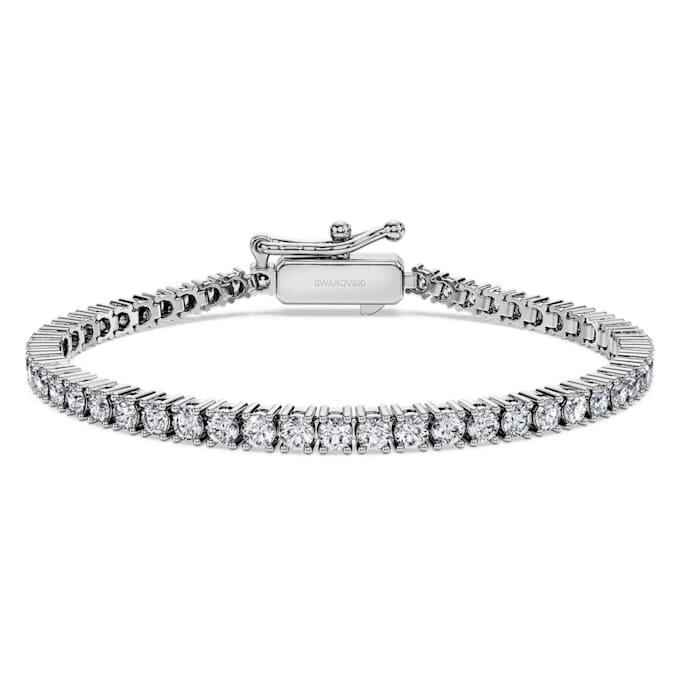 Bracelet tennis « Eternity » avec diamants synthétiques, 3 carats au total, forme ronde, or blanc 14 carats Bracelet tennis « Eternity » avec diamants synthétiques, 3 carats au total, forme ronde, or blanc 14 carats