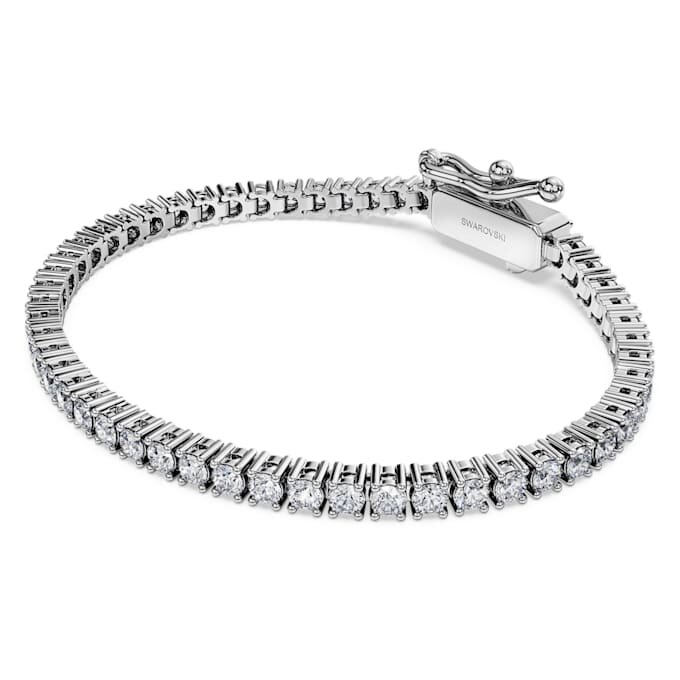 Bracelet tennis « Eternity » avec diamants synthétiques, 3 carats au total, forme ronde, or blanc 14 carats Bracelet tennis « Eternity » avec diamants synthétiques, 3 carats au total, forme ronde, or blanc 14 carats