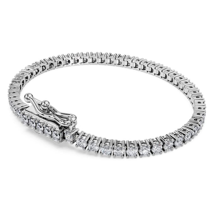 Bracelet tennis « Eternity » avec diamants synthétiques, 3 carats au total, forme ronde, or blanc 14 carats Bracelet tennis « Eternity » avec diamants synthétiques, 3 carats au total, forme ronde, or blanc 14 carats