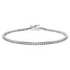 Bracelet tennis « Eternity » en diamants synthétiques, 1,5 ct au total, forme ronde, or blanc 14 carats Bracelet tennis « Eternity » en diamants synthétiques, 1,5 ct au total, forme ronde, or blanc 14 carats