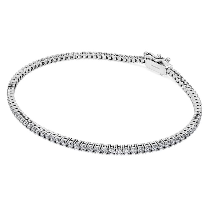 Bracelet tennis « Eternity » en diamants synthétiques, 1,5 ct au total, forme ronde, or blanc 14 carats Bracelet tennis « Eternity » en diamants synthétiques, 1,5 ct au total, forme ronde, or blanc 14 carats