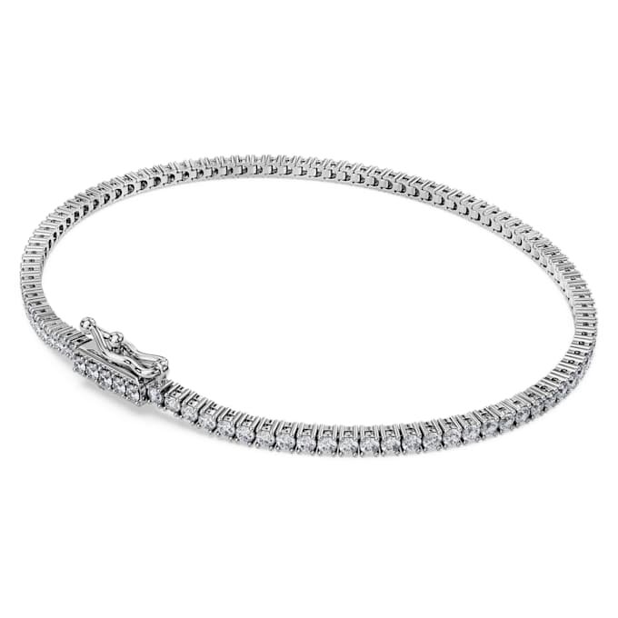 Bracelet tennis « Eternity » en diamants synthétiques, 1,5 ct au total, forme ronde, or blanc 14 carats Bracelet tennis « Eternity » en diamants synthétiques, 1,5 ct au total, forme ronde, or blanc 14 carats