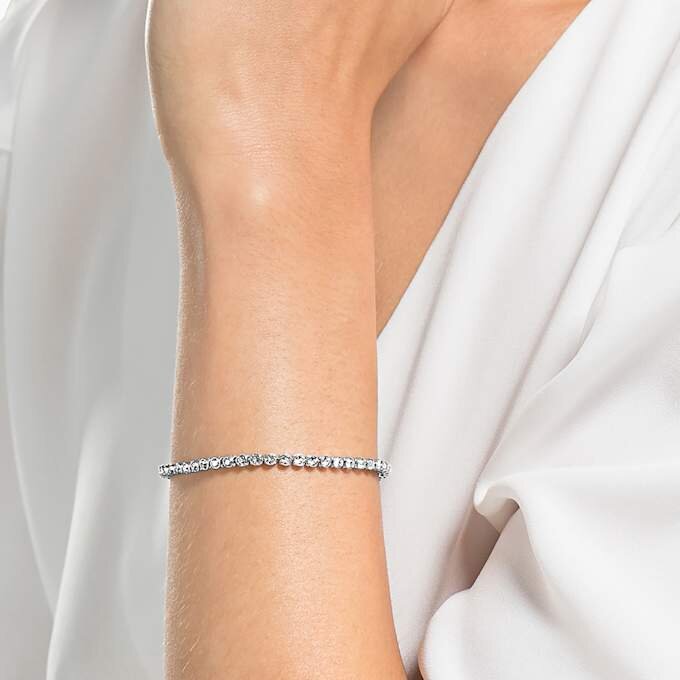 Bracelet tennis Imber Emily, taille ronde, blanc, plaqué rhodium Bracelet tennis Imber Emily, taille ronde, blanc, plaqué rhodium