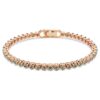 Bracelet tennis Imber Emily, taille ronde, noir, plaqué or rose Bracelet tennis Imber Emily, taille ronde, noir, plaqué or rose