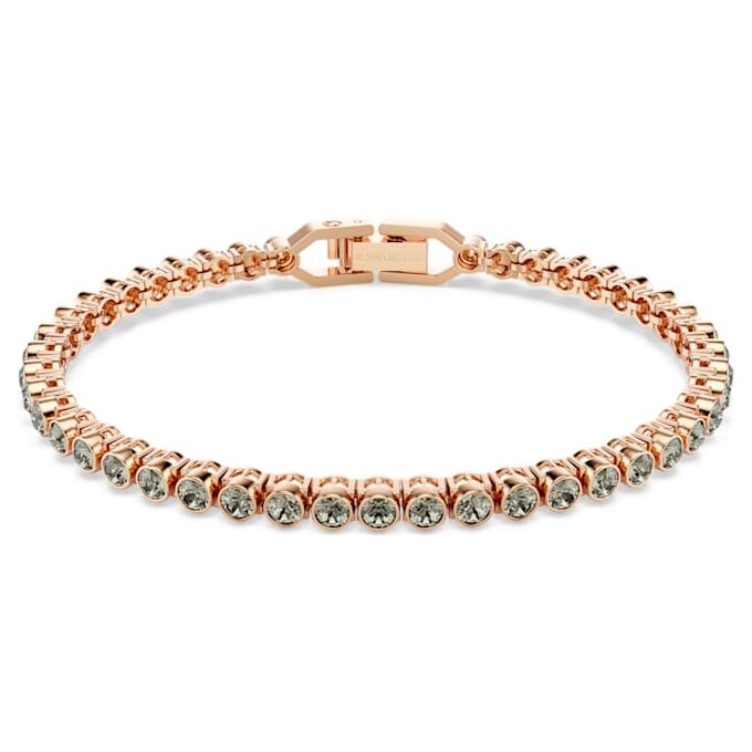 Bracelet tennis Imber Emily, taille ronde, noir, plaqué or rose Bracelet tennis Imber Emily, taille ronde, noir, plaqué or rose
