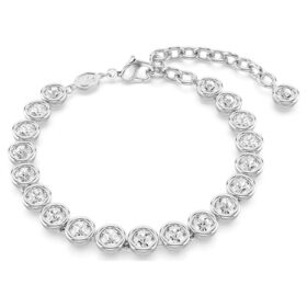 Bracelet tennis Imber, taille ronde, blanc, plaqué rhodium Bracelet tennis Imber, taille ronde, blanc, plaqué rhodium