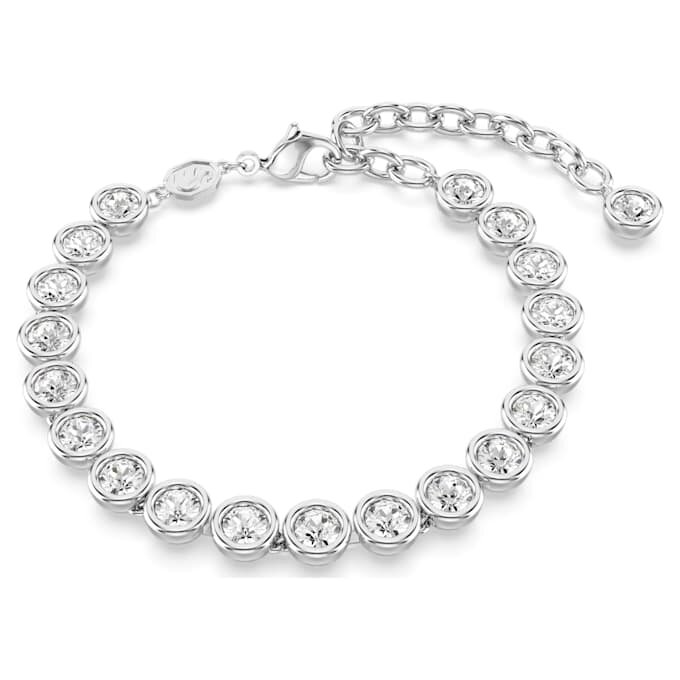 Bracelet tennis Imber, taille ronde, blanc, plaqué rhodium Bracelet tennis Imber, taille ronde, blanc, plaqué rhodium