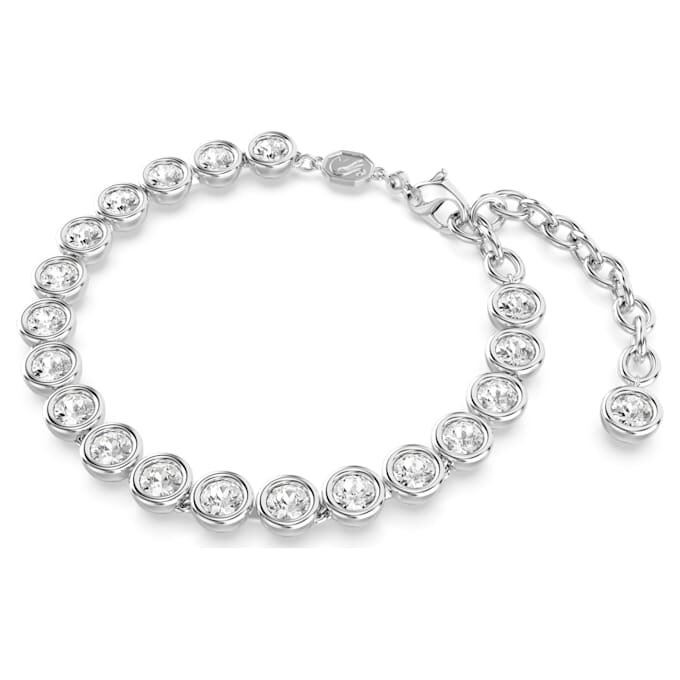 Bracelet tennis Imber, taille ronde, blanc, plaqué rhodium Bracelet tennis Imber, taille ronde, blanc, plaqué rhodium