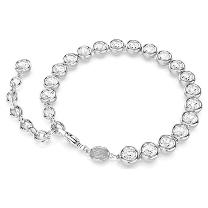 Bracelet tennis Imber, taille ronde, blanc, plaqué rhodium Bracelet tennis Imber, taille ronde, blanc, plaqué rhodium