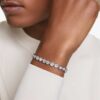 Bracelet tennis Imber, taille ronde, blanc, plaqué rhodium Bracelet tennis Imber, taille ronde, blanc, plaqué rhodium