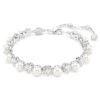 Bracelet tennis Matrix Crystal Pearl, taille ronde, blanc, plaqué rhodium Bracelet tennis Matrix Crystal Pearl, taille ronde, blanc, plaqué rhodium