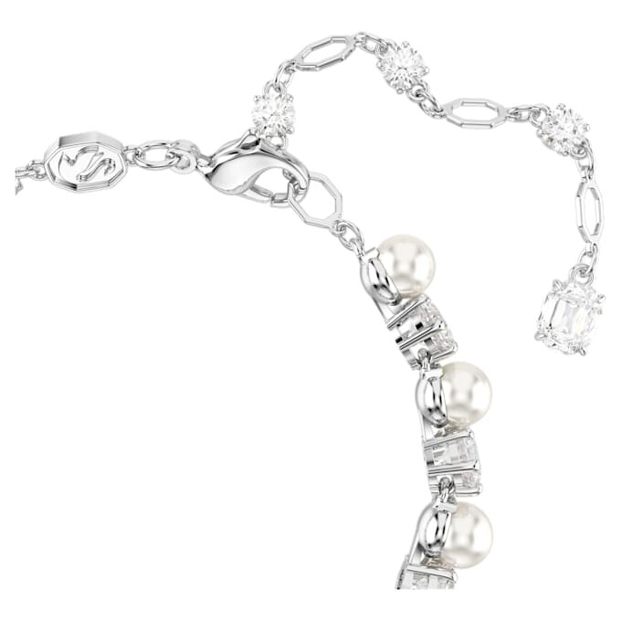 Bracelet tennis Matrix Crystal Pearl, taille ronde, blanc, plaqué rhodium Bracelet tennis Matrix Crystal Pearl, taille ronde, blanc, plaqué rhodium