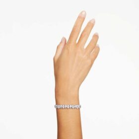 Bracelet tennis Matrix, taille poire, blanc, plaqué rhodium Bracelet tennis Matrix, taille poire, blanc, plaqué rhodium