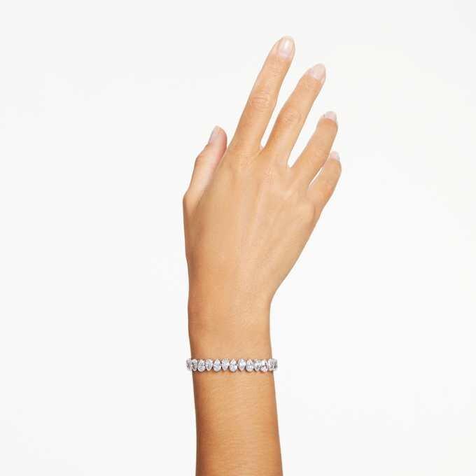 Bracelet tennis Matrix, taille poire, blanc, plaqué rhodium Bracelet tennis Matrix, taille poire, blanc, plaqué rhodium