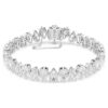 Bracelet tennis Matrix, taille poire, blanc, plaqué rhodium Bracelet tennis Matrix, taille poire, blanc, plaqué rhodium