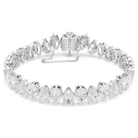 Bracelet tennis Matrix, taille poire, blanc, plaqué rhodium Bracelet tennis Matrix, taille poire, blanc, plaqué rhodium