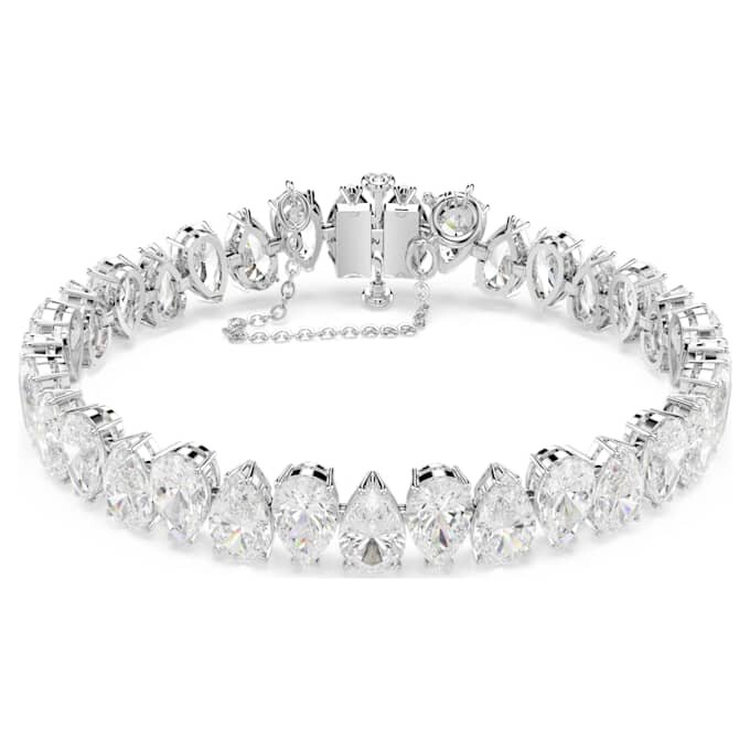 Bracelet tennis Matrix, taille poire, blanc, plaqué rhodium Bracelet tennis Matrix, taille poire, blanc, plaqué rhodium