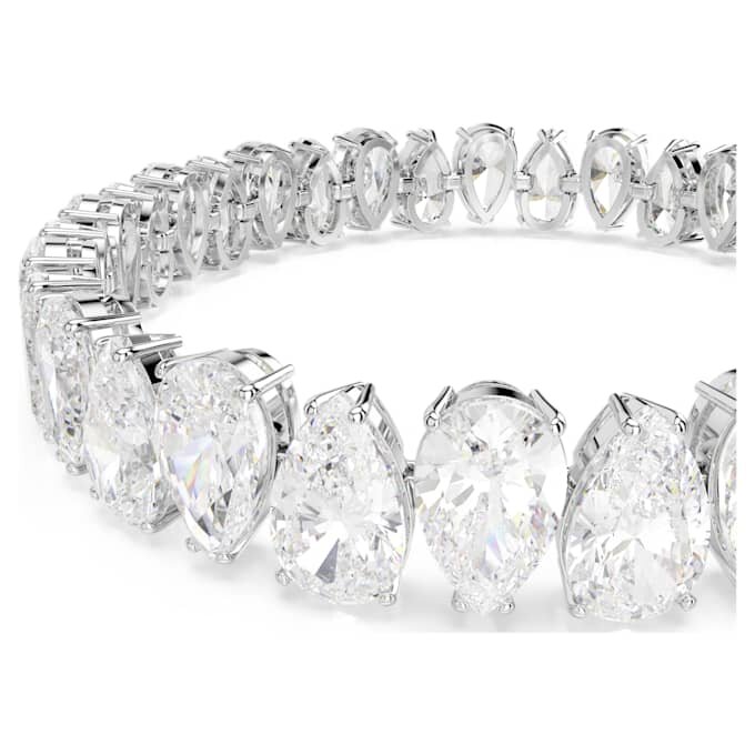 Bracelet tennis Matrix, taille poire, blanc, plaqué rhodium Bracelet tennis Matrix, taille poire, blanc, plaqué rhodium