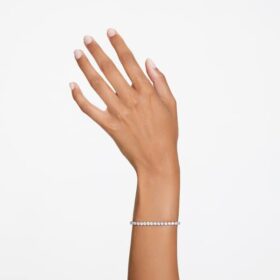 Bracelet tennis Matrix, taille ronde, blanc, plaqué rhodium Bracelet tennis Matrix, taille ronde, blanc, plaqué rhodium