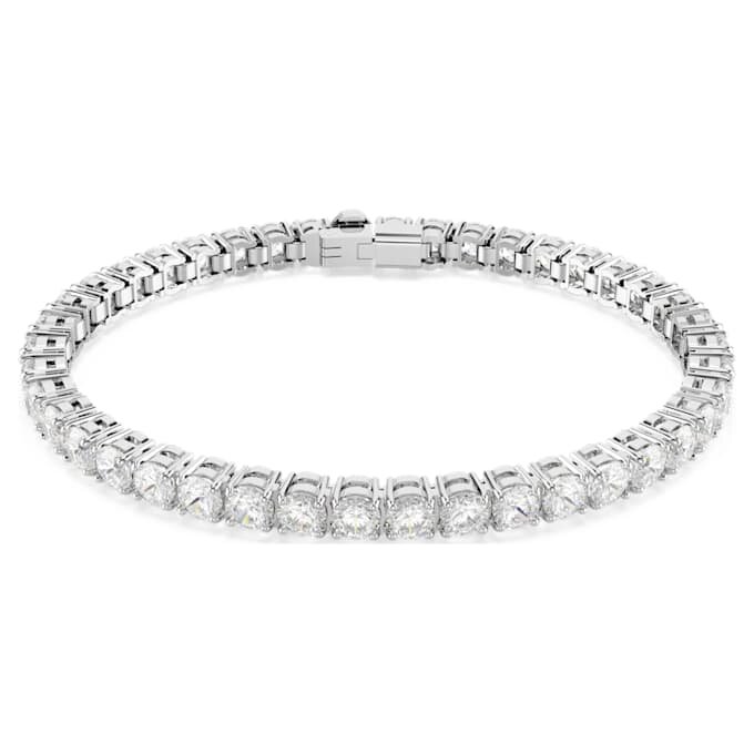 Bracelet tennis Matrix, taille ronde, blanc, plaqué rhodium Bracelet tennis Matrix, taille ronde, blanc, plaqué rhodium