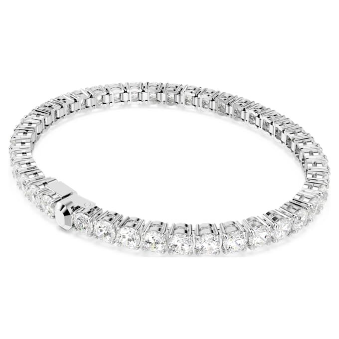 Bracelet tennis Matrix, taille ronde, blanc, plaqué rhodium Bracelet tennis Matrix, taille ronde, blanc, plaqué rhodium